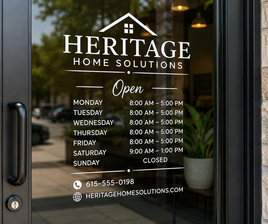 Storefront Hour Lettering